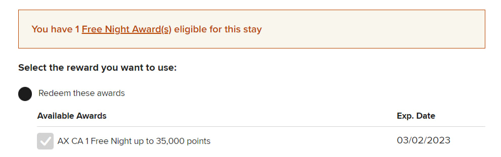 Marriott Bonvoy Amex free night certificate