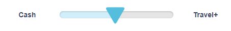 Cash vs Travel Rewards Slider