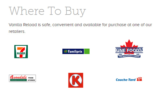 Retailers where you can reload Vanilla prepaid cards