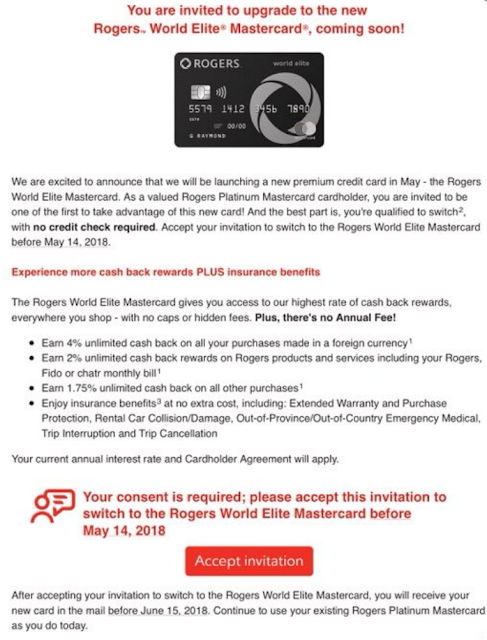 Information about the Rogers World Elite Mastercard