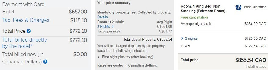 Amex travel hotel booking – Fairmont Royal York in Toronto