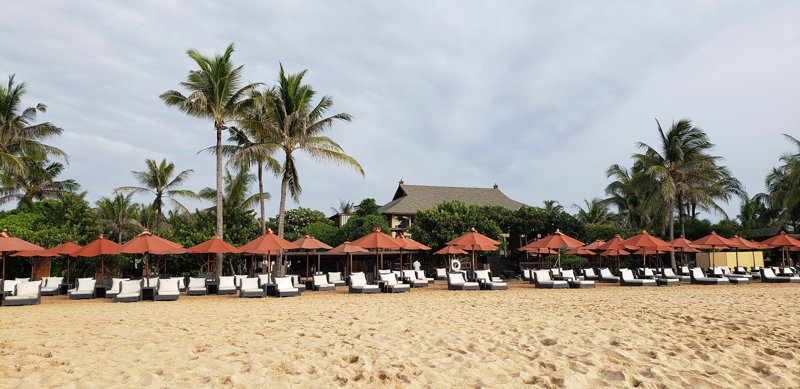 St Regis Bali resort beach chairs