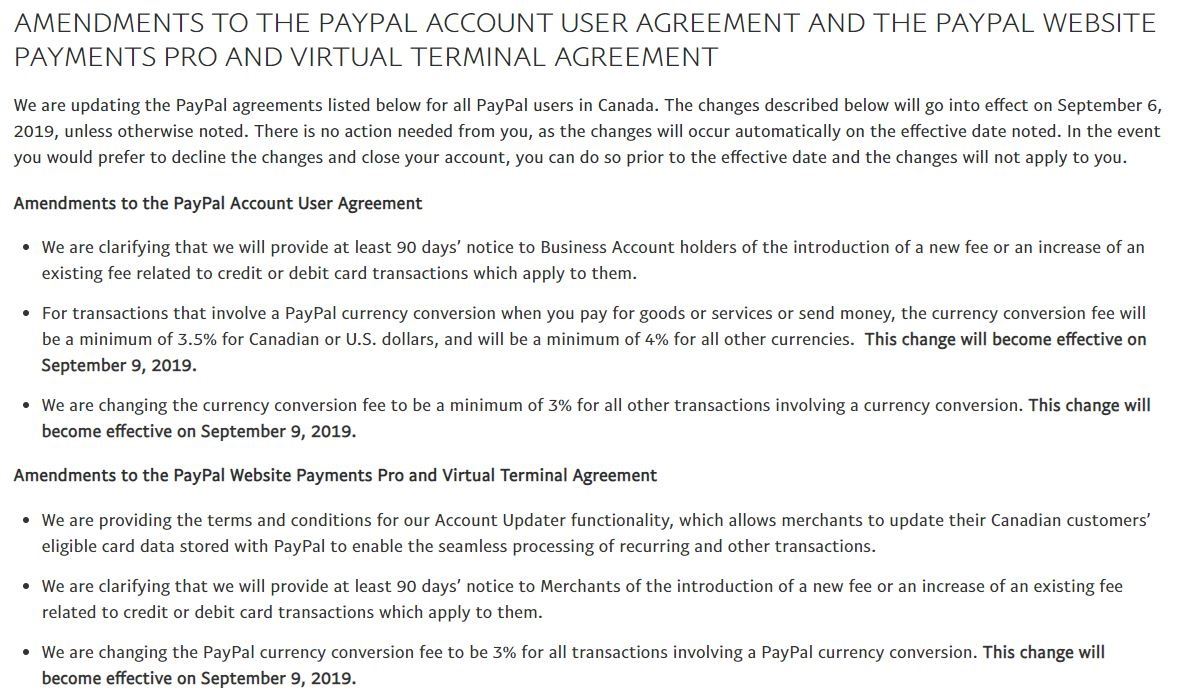 PayPal Policy Changes