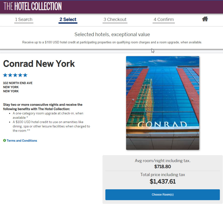 Amex Hotel Collection New York example