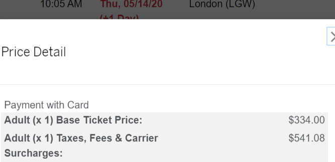 Amex Fixed Points Travel program flight example to Europe.