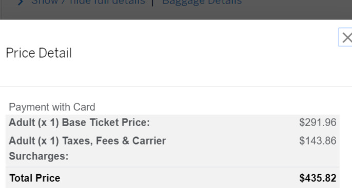 Amex Fixed Points Travel program flight example