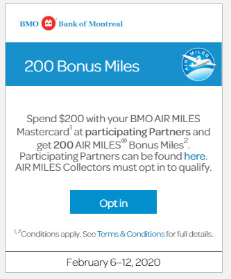 bmo air miles vouchers