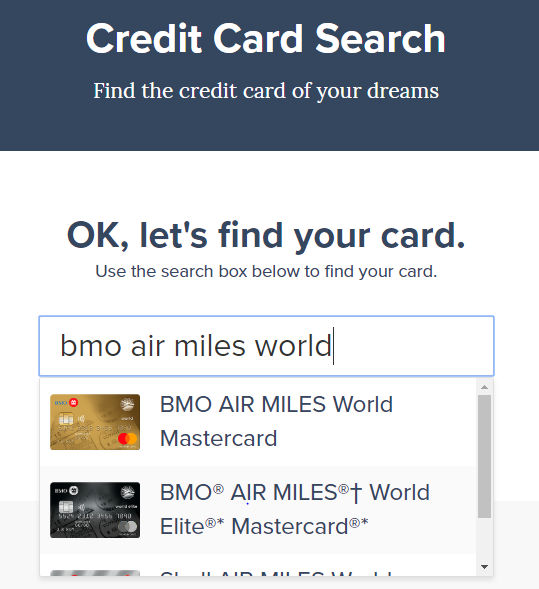 CCG credit card search