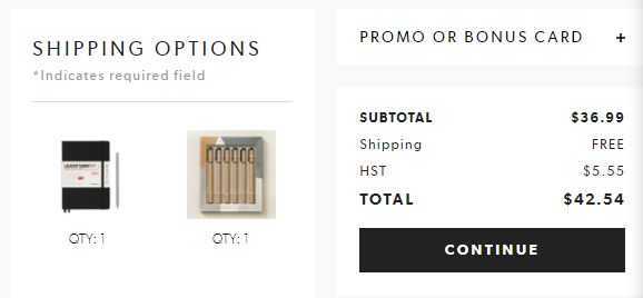 Indigo Free Shipping and Bonus Card