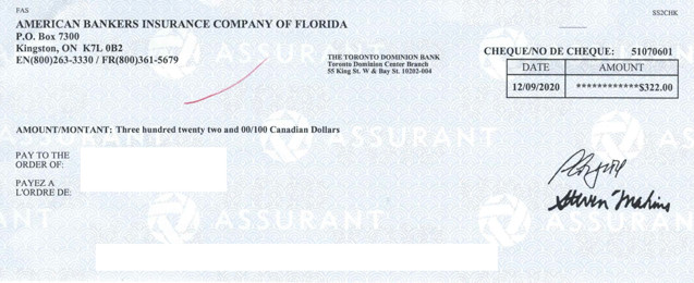 Mobile Device Insurance Cheque