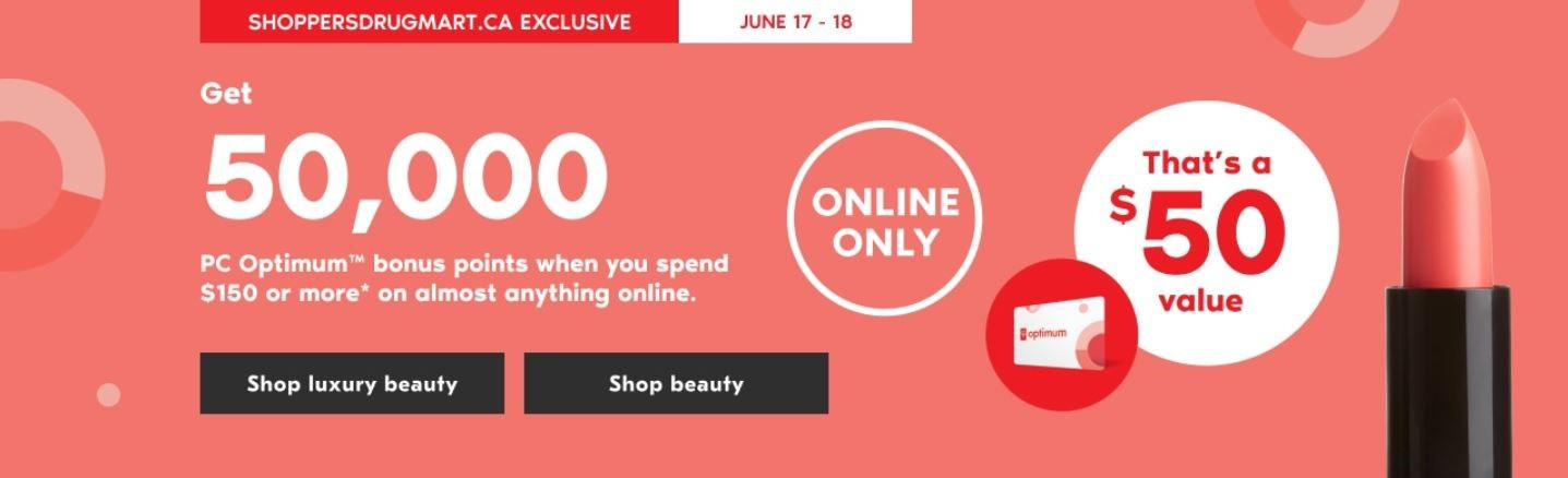 Shoppers Drug Mart Bonus Points Offer