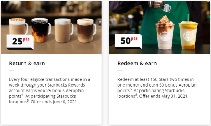 Starbucks Aeroplan Offers