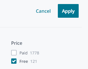 Udemy price filter