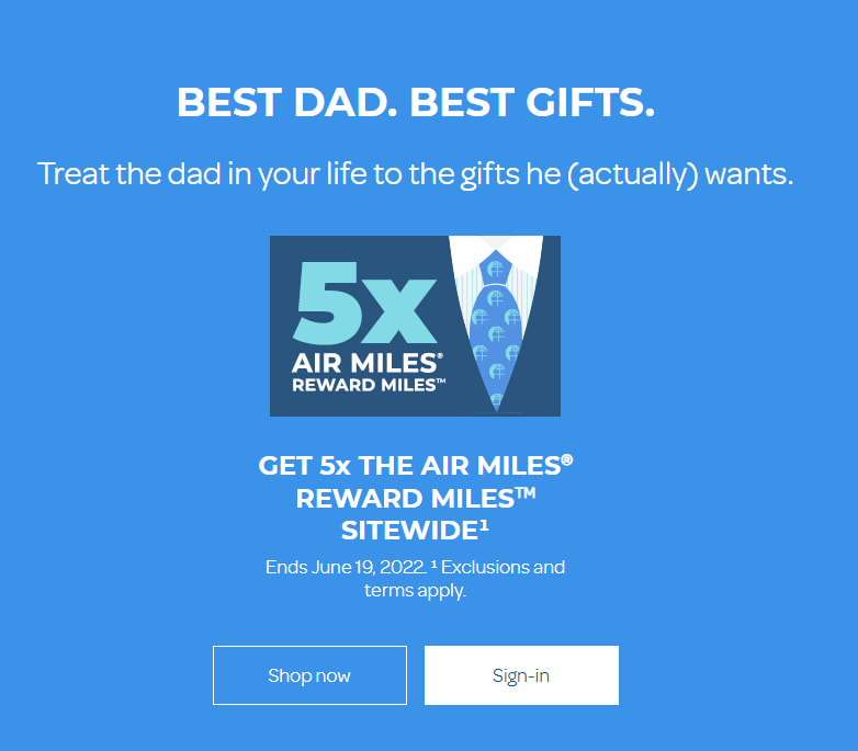 Airmiles Shops 5x Points Promotion
