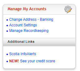 Credit Report Check provided by Scotiabank in Canada