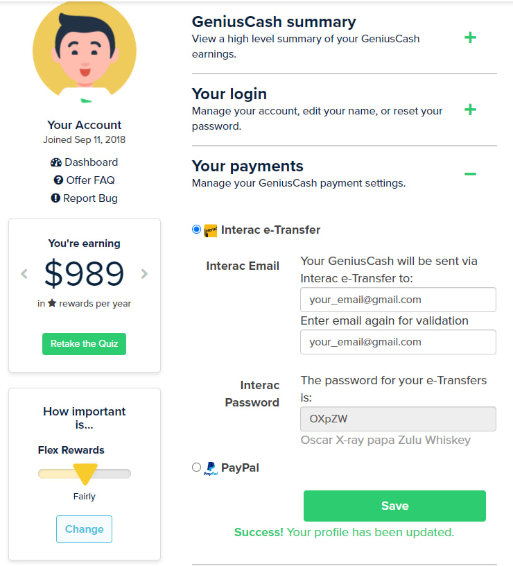 Adding your GeniusCash PayPal email