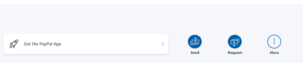 Paypal Home Screen Tool Bar To Send And Request Money