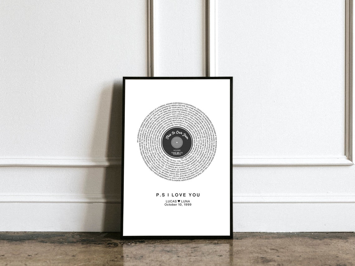 Customized Song Lyrics Print