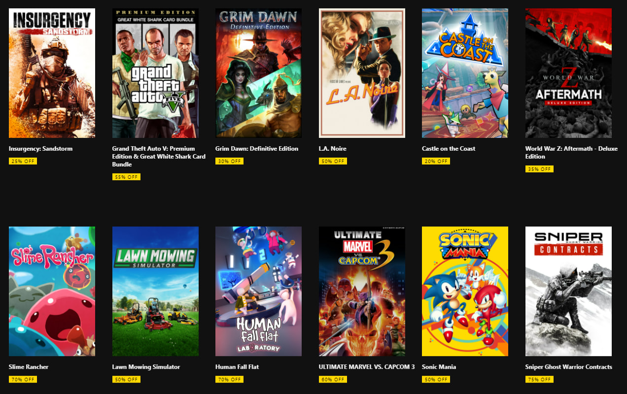 Current discounts on games with Xbox Live Gold