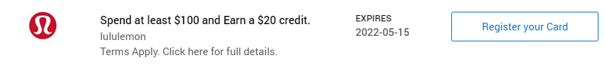 Lululemon American Express Offer