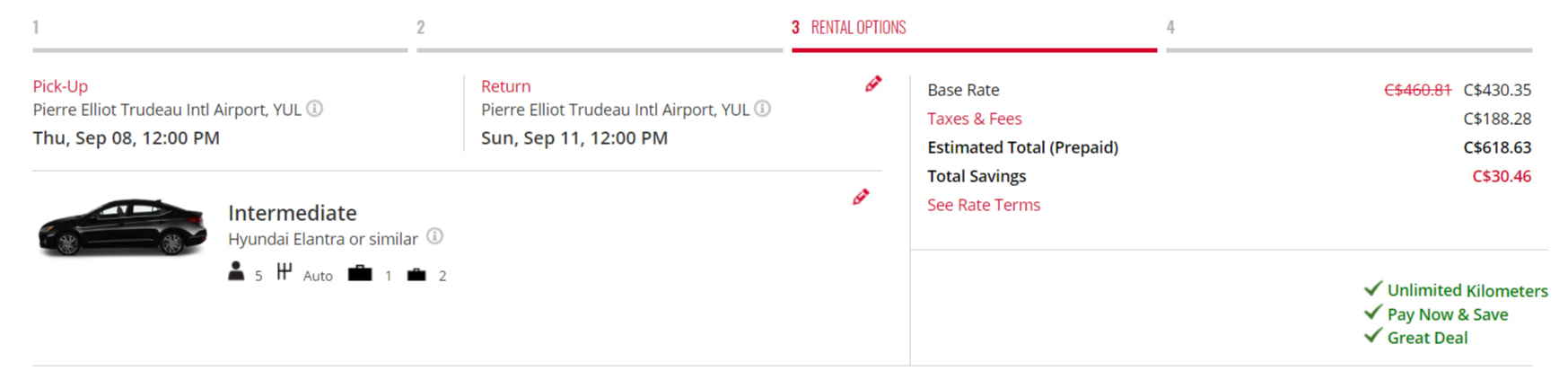 Avis Rental Car Price Details
