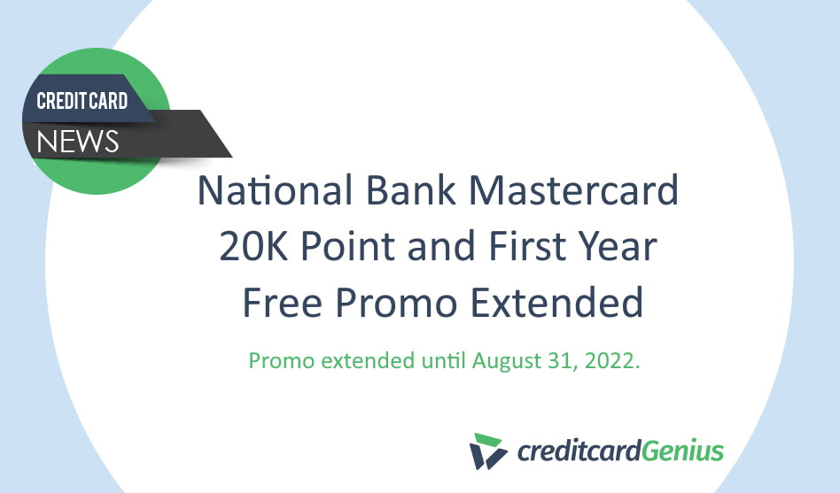 National Bank Mastercard 20K Point and First Year Free Promo Extended