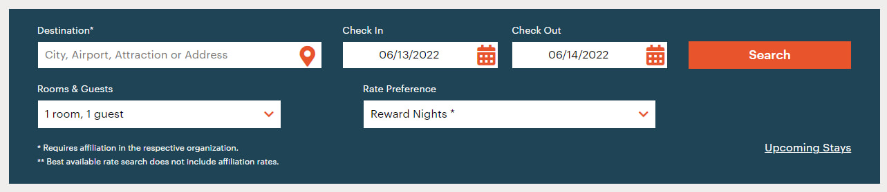 Booking hotel night with IHG Rewards