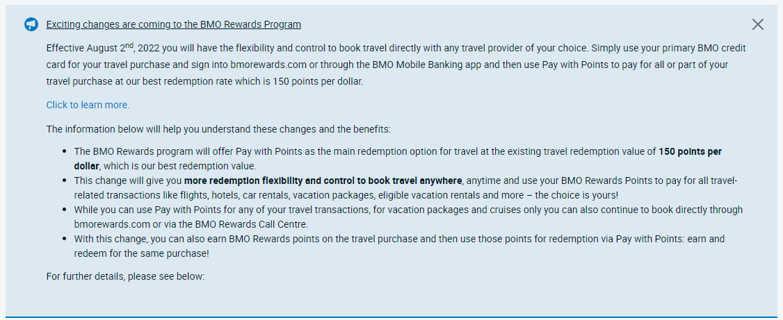 bmo travel notice