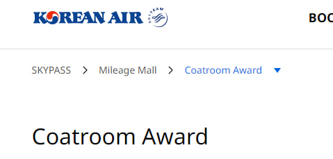Korean Air Coatroom Award