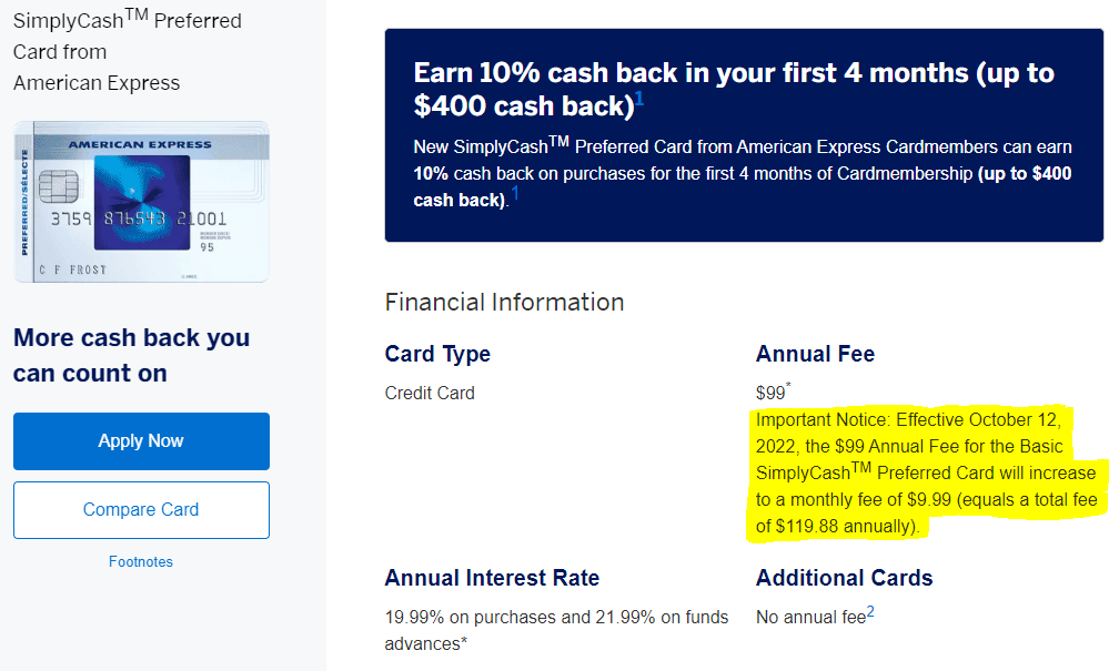 Big Changes for Amex SimplyCash and Amex SimplyCash Preferred