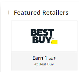 Example Aeroplan eStore partner retailer