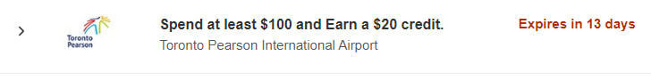Toronto Pearson Amex Offer