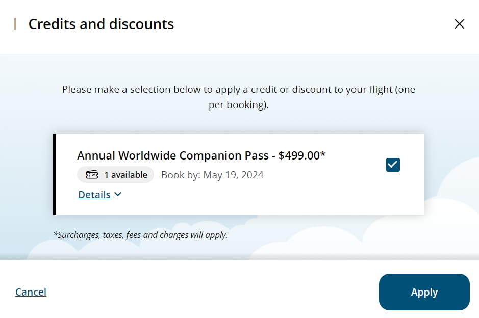 Applying an Air Canada Companion Pass