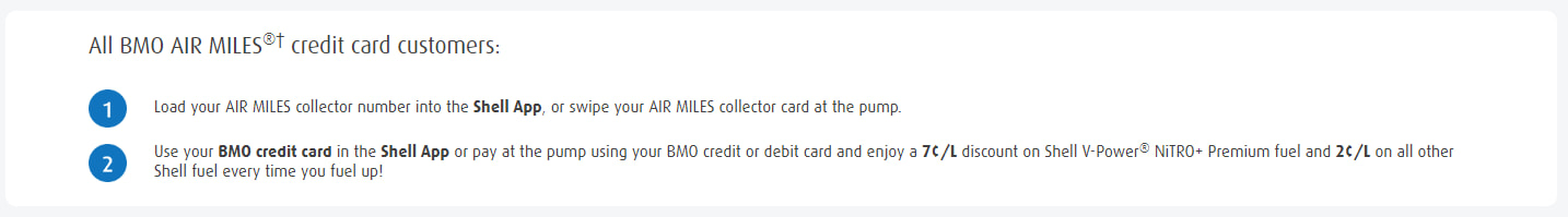 BMO air miles credit card savings