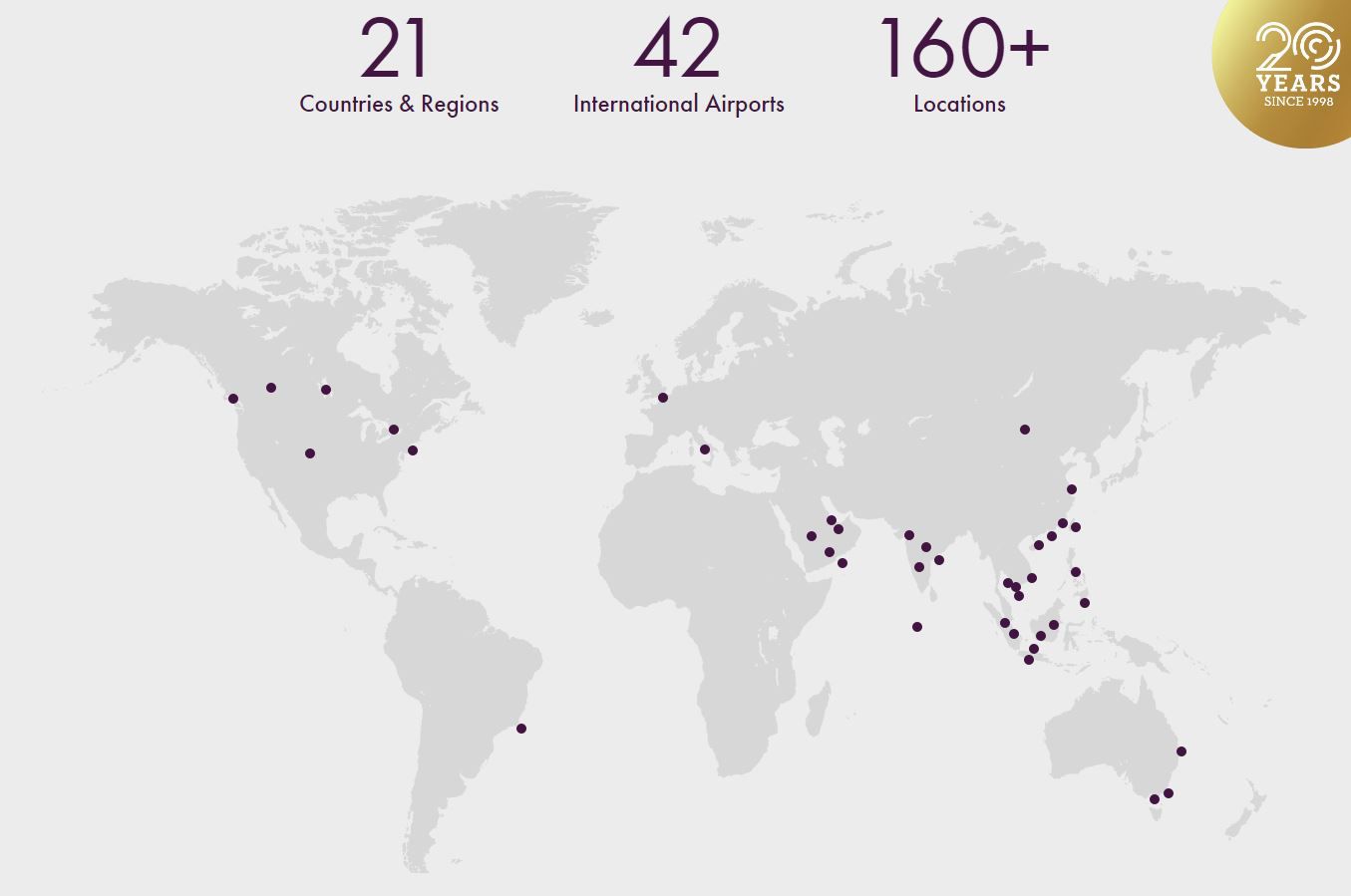 Map of Plaza Premium Lounge locations