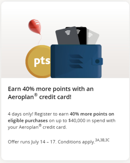 Aeroplan credit card bonuses for existing cardholders
