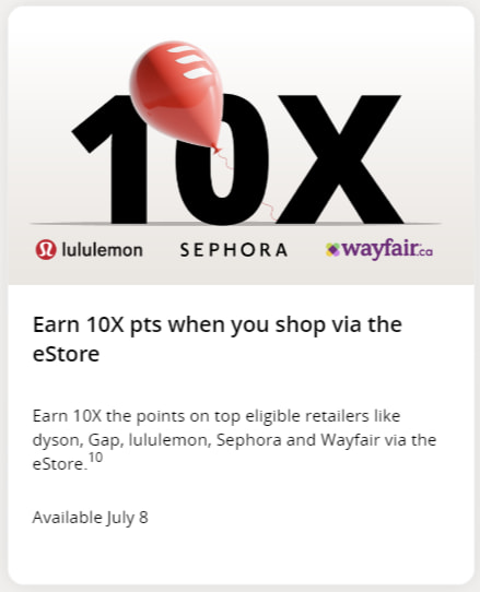 Bonus points with Aeroplan eStore