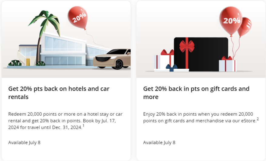 Points back bonuses with Aeroplan