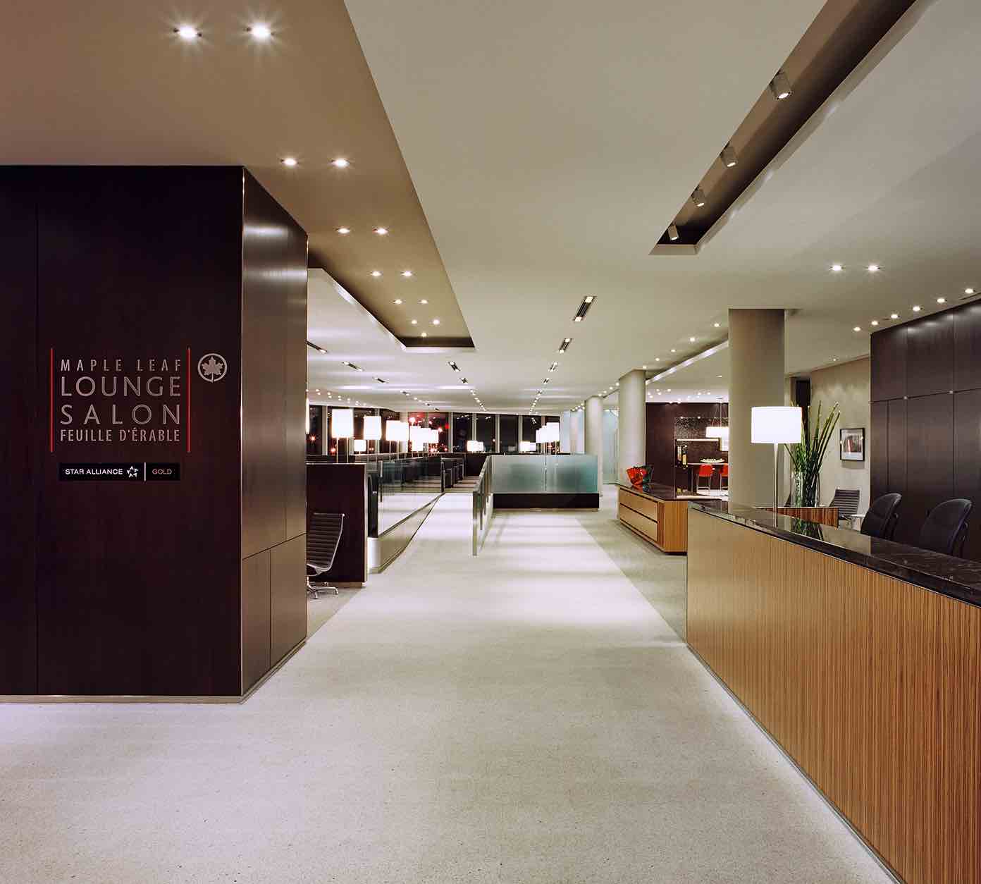 View inside the Domestic Maple Leaf Lounge in Toronto Pearson.
