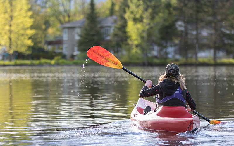 Paddling the river in Sherbrooke