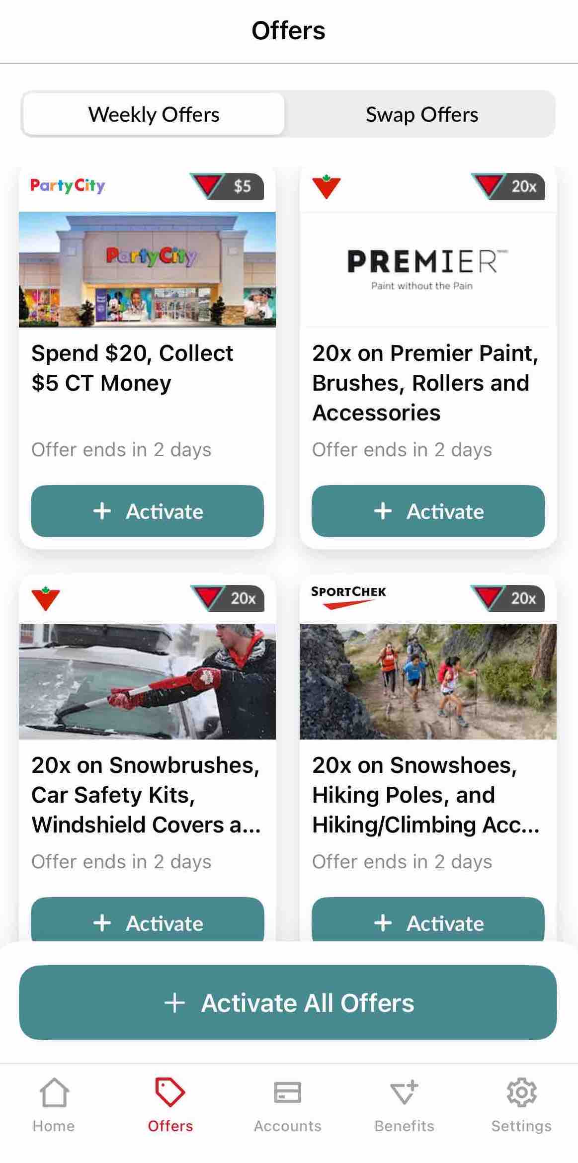 Triangle Rewards bonus offers in the Triangle mobile app