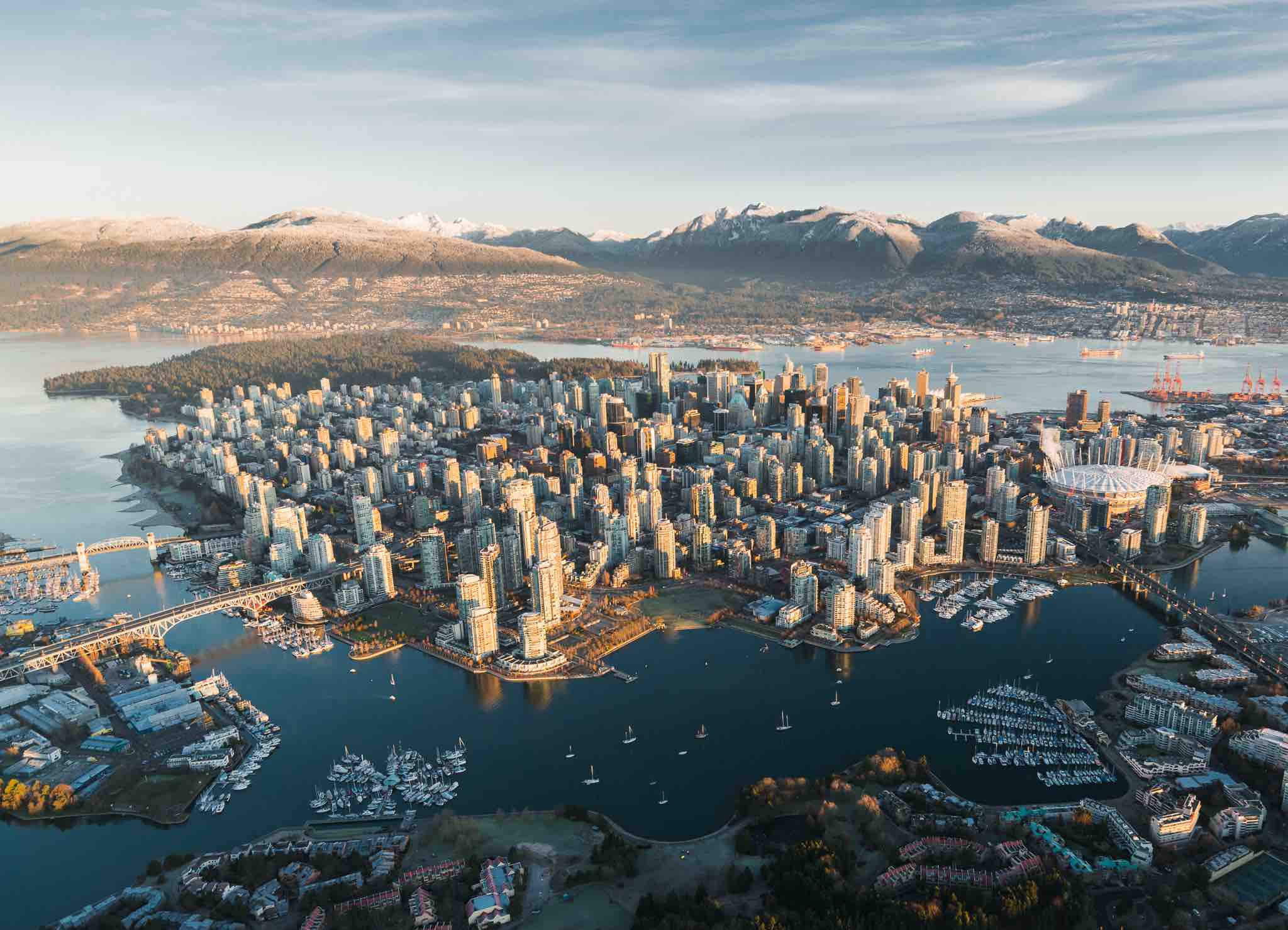 Aerial view of downtown Vancouver