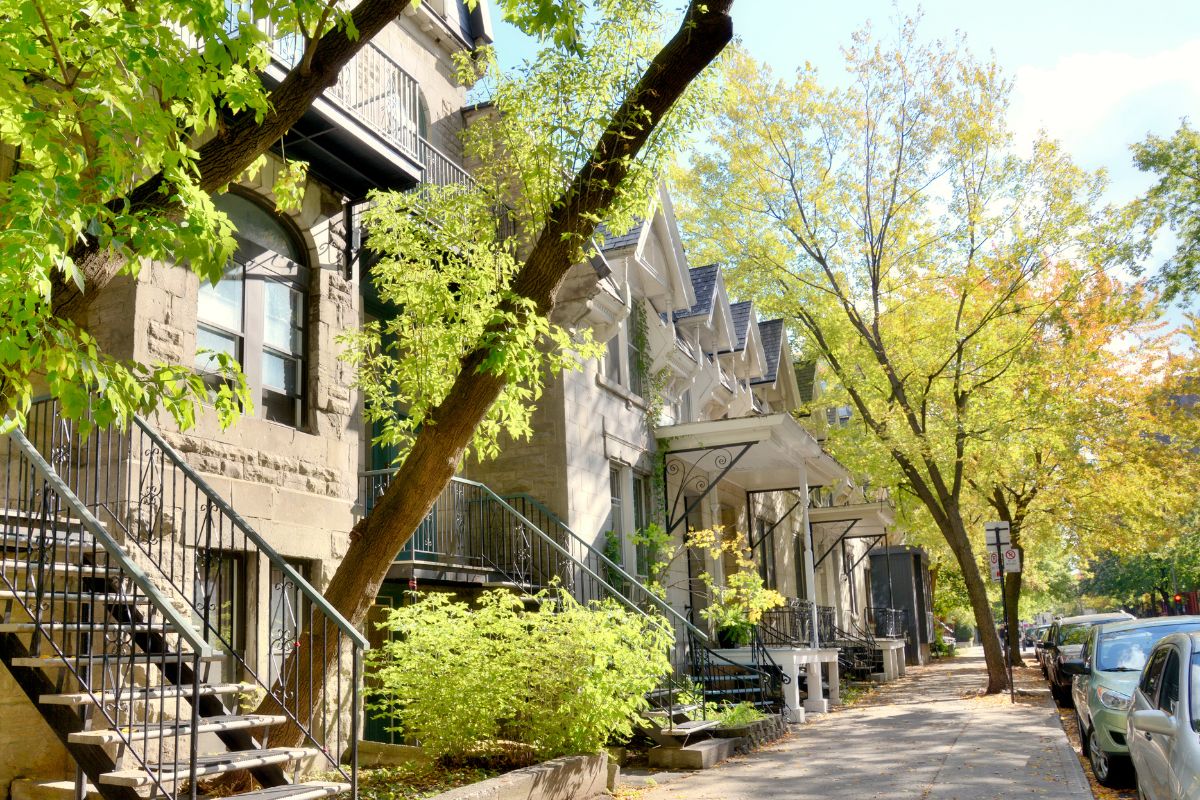 A row of houses in Montreal
