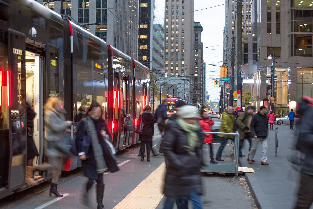 People heading to work in downtown Toronto