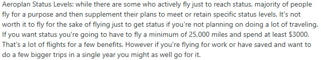 One Redditor's take on Aeroplan Elite Status benefits