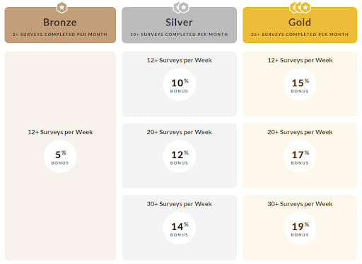 Branded Surveys Branded Elite Tiers