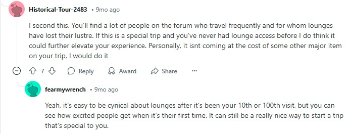 Redditor feedback on the Maple Leaf Lounge