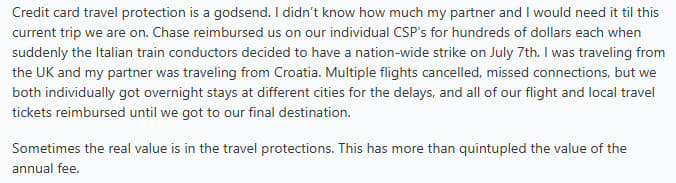 Travel insurance use case from reddit 1