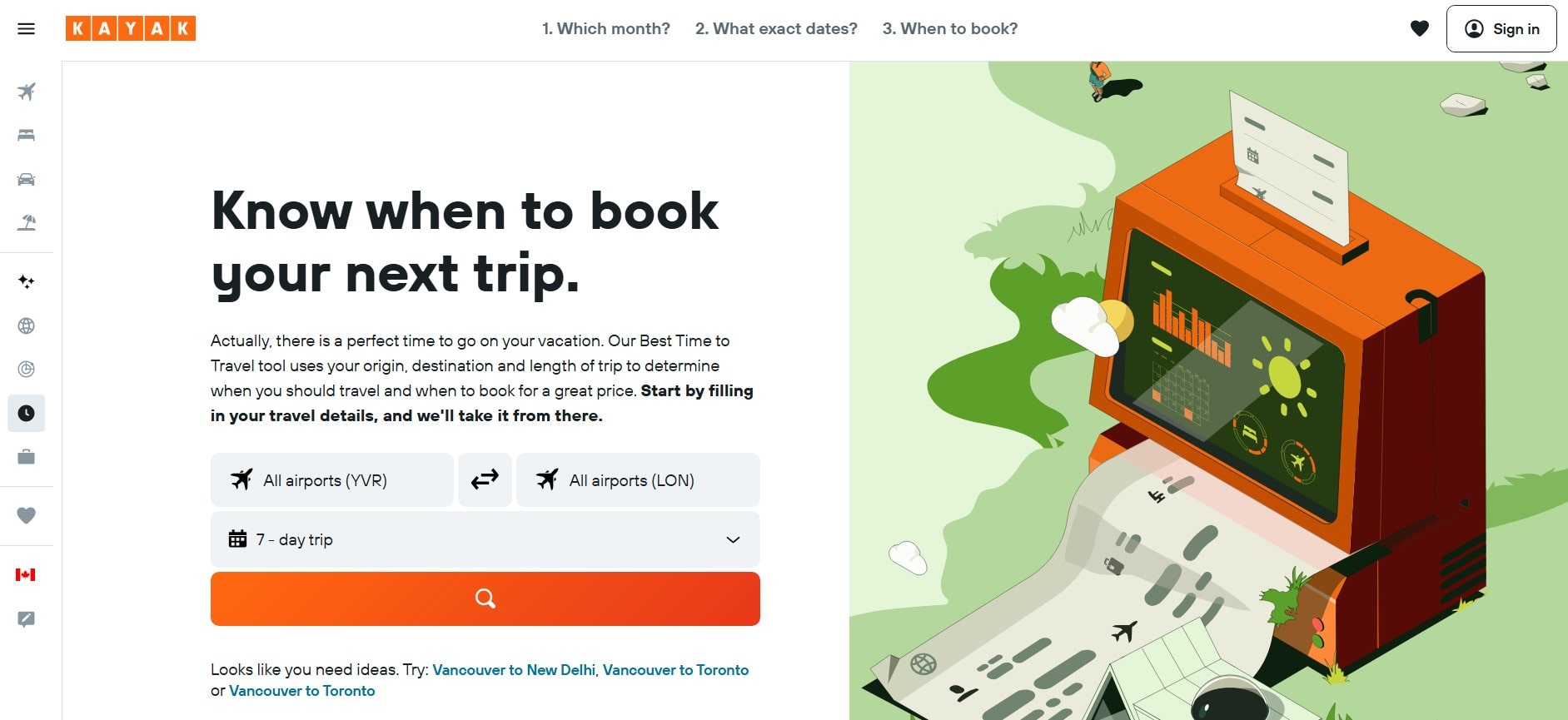 Kayaks Know when to book tool