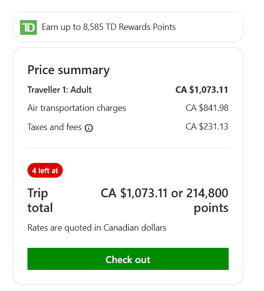 Expedia For TD checkout